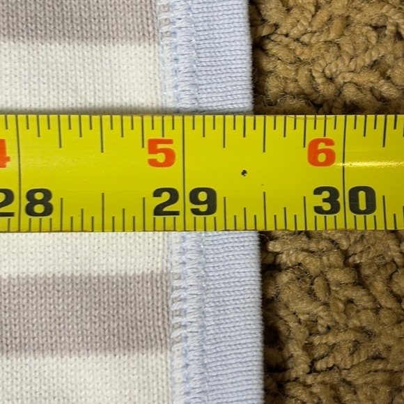 Pottery Barn Kids Stripe Knit Stroller Blankets Set of 2 Baby Boy Grey Blue - Picture 11 of 13
